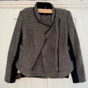 White House Black Market Tweed Moto Jacket (4P) Skirt (2P) Set Professional